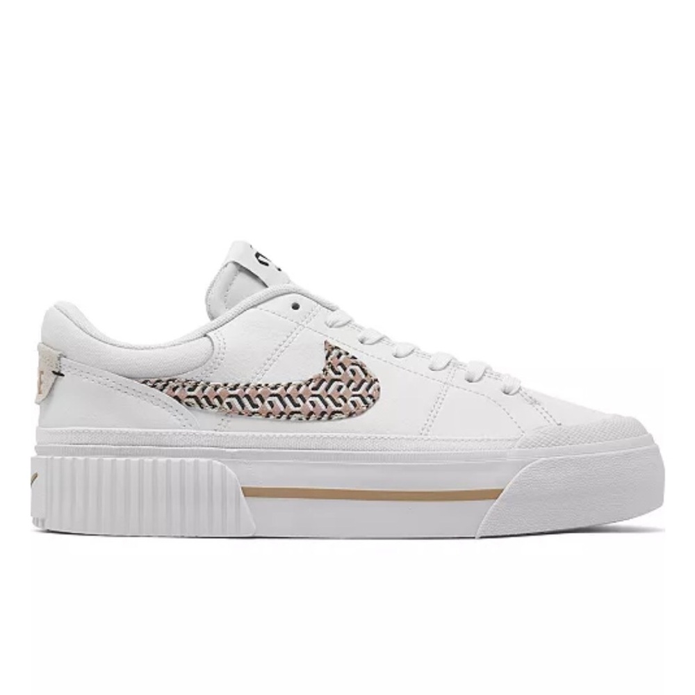 Nike Women Court Legacy Lift Platform Sneakers White Leather Size 7